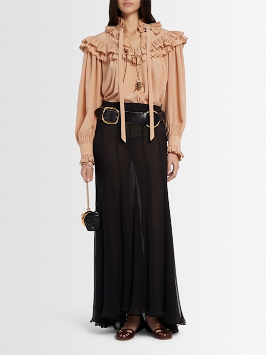 Chloé: Ruffled silk shirt - women_1 | Luisa Via Roma