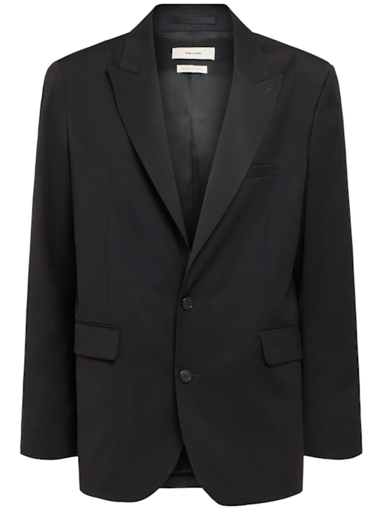 The Core: Single breasted wool twill blazer - Black - men_0 | Luisa Via Roma