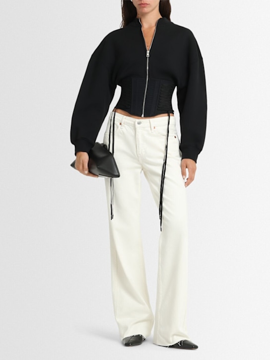 MUGLER: Heavy fleece jersey corset sweatshirt - women_1 | Luisa Via Roma