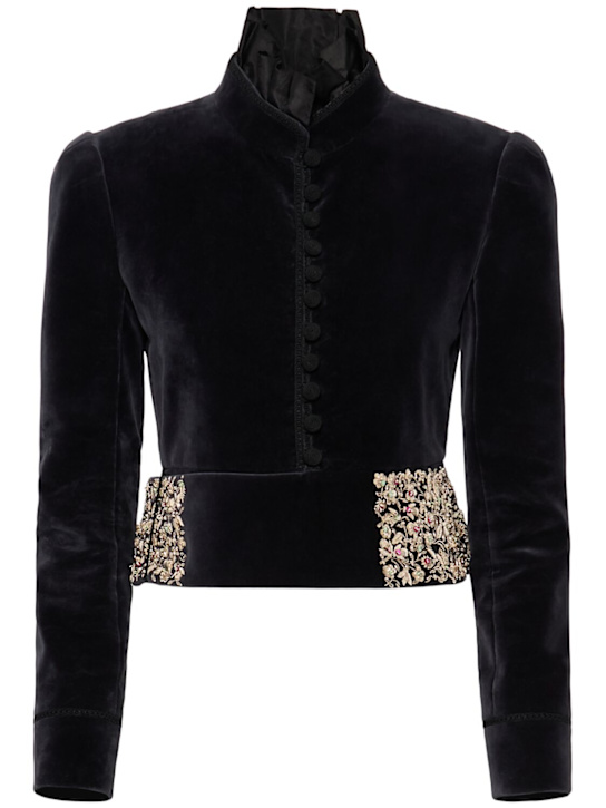 Chloé: Cotton velvet jacket - women_0 | Luisa Via Roma