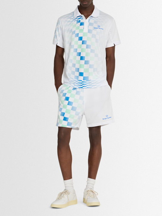 Sergio Tacchini: Luca printed piqué shorts - men_1 | Luisa Via Roma