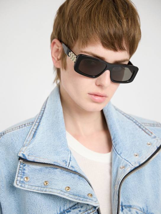 Victoria Beckham: Occhiali da sole VB Chain in acetato - Nero - women_1 | Luisa Via Roma