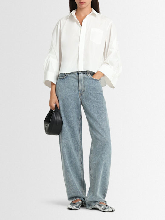 Sacai: Cotton blend poplin shirt - women_1 | Luisa Via Roma