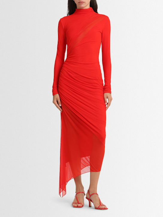Mesh long sleeved midi dress - Thumbnail 2