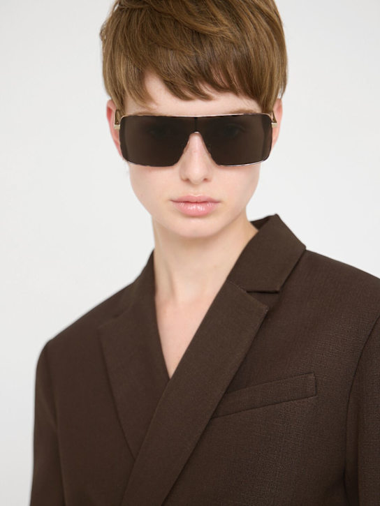 Victoria Beckham: Gafas de sol metálicas - Gold/Smoke - women_1 | Luisa Via Roma