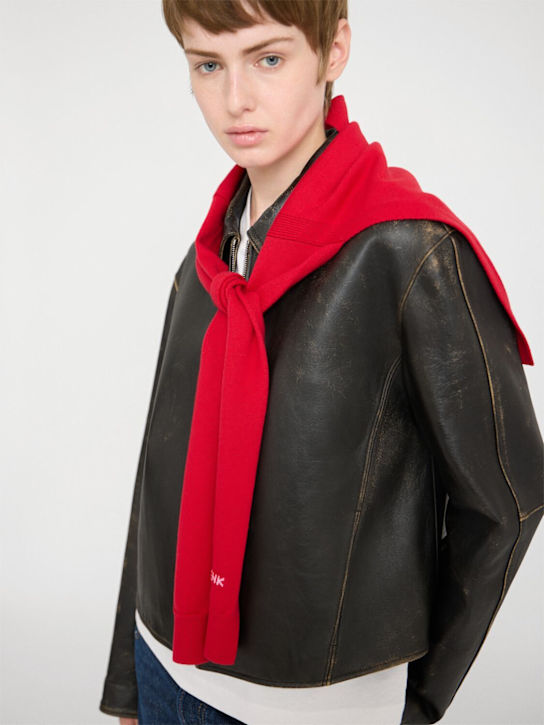 Eenk: Muffler wool blend knit scarf - Red - women_1 | Luisa Via Roma