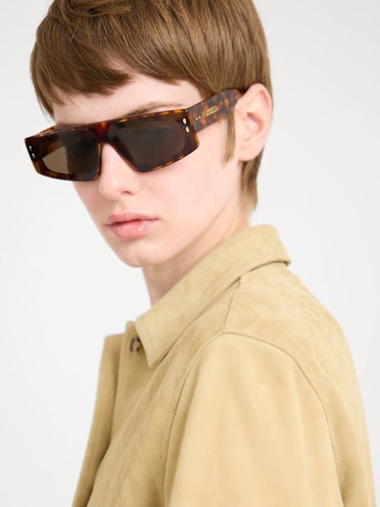 Isabel Marant: Maxi temple squared acetate sunglasses - women_1 | Luisa Via Roma