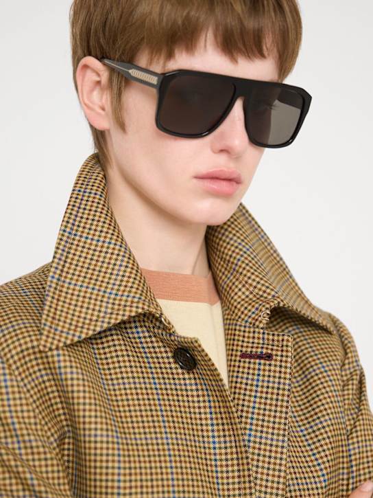 Victoria Beckham: VB Chain Core Wire アセテートサングラス - ブラック - women_1 | Luisa Via Roma