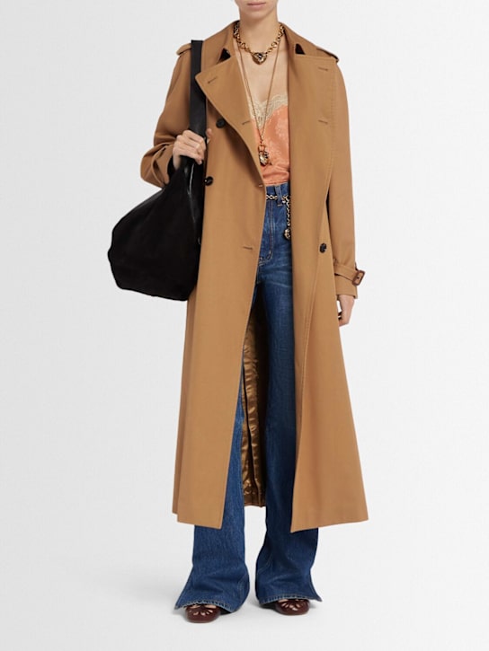 Chloé: Long cotton trench coat - women_1 | Luisa Via Roma