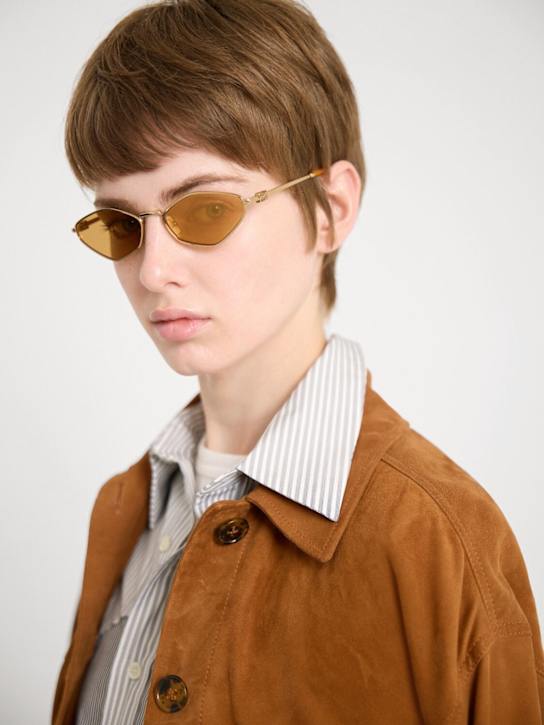 Miu Miu: Hexagonal metal sunglasses - Oro - women_1 | Luisa Via Roma