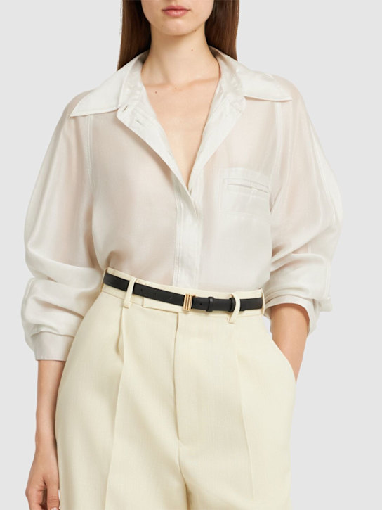 Zimmermann: 20毫米Halcyon皮革腰带 - 黑色 - women_1 | Luisa Via Roma