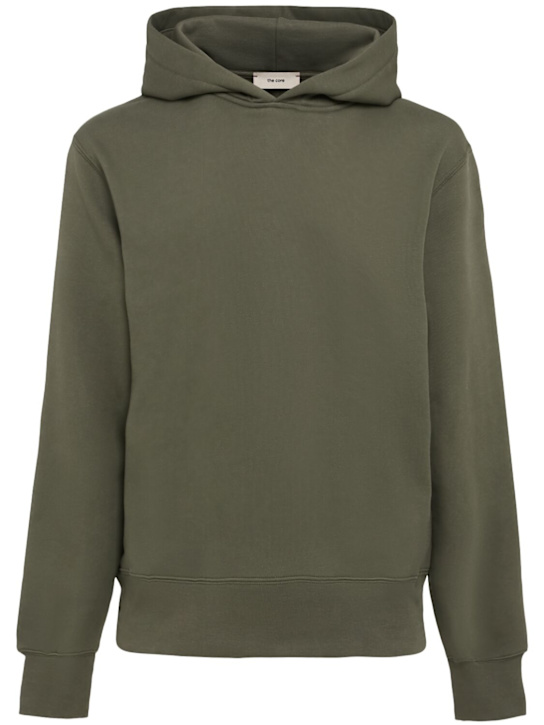 The Core: Cotton sweatshirt hoodie - Military Green - men_0 | Luisa Via Roma