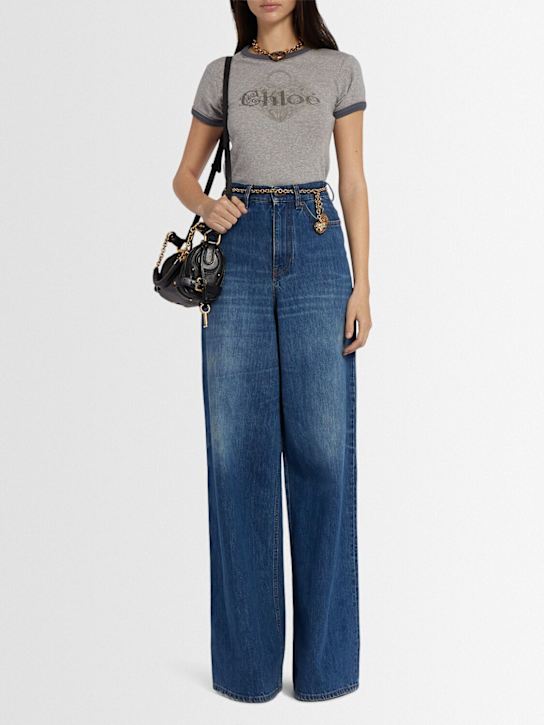 Chloé: High rise wide jeans - Blue - women_1 | Luisa Via Roma