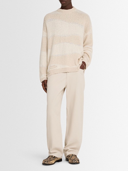 Our Legacy: Popover cotton & linen sweater - Beige - men_1 | Luisa Via Roma