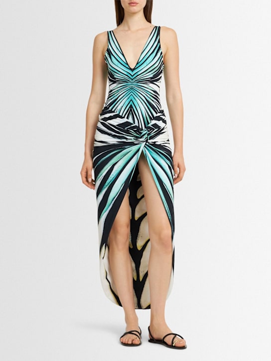 Roberto Cavalli: Ray Of Sea printed nylon blend sarong - women_1 | Luisa Via Roma