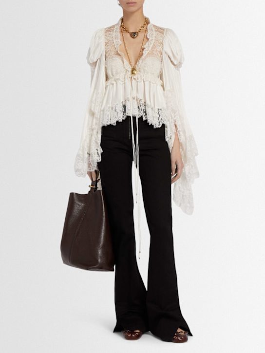 Chloé: Pantalones rectos de algodón - women_1 | Luisa Via Roma