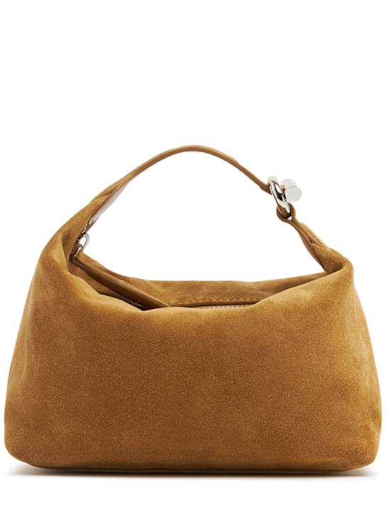 Liffner: Micro Pillow suede pouch - Beige - women_0 | Luisa Via Roma