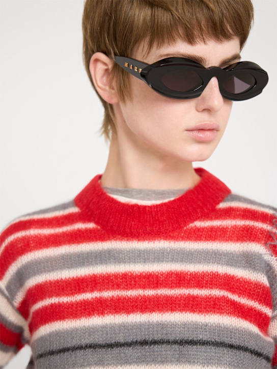 Marni: Dark Doodad black acetate sunglasses - women_1 | Luisa Via Roma