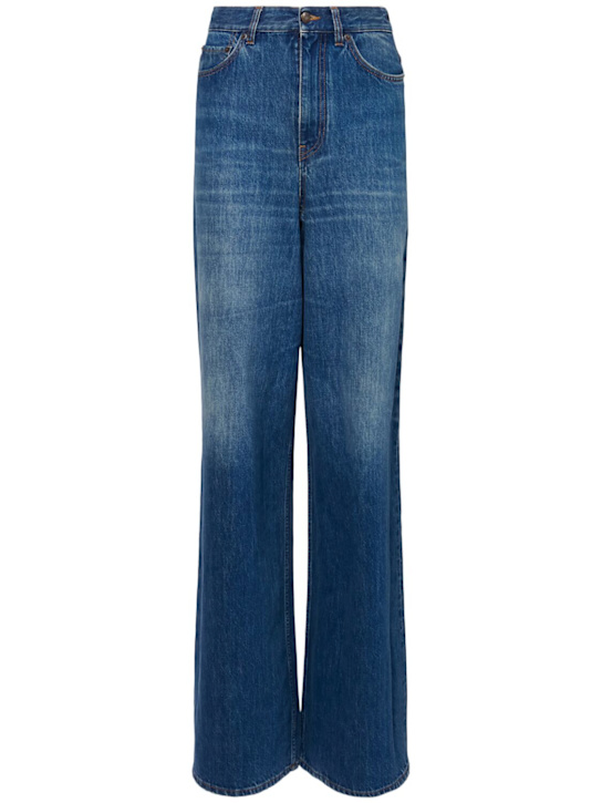 Chloé: High rise wide jeans - Blue - women_0 | Luisa Via Roma