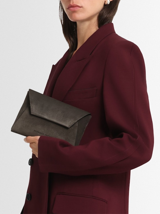 Brunello Cucinelli: Soft clutch - Corvino - women_1 | Luisa Via Roma