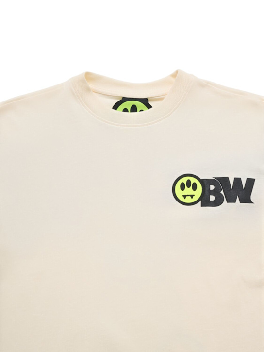 Barrow: T-shirt in jersey di cotone stampato - Off White - kids-girls_1 | Luisa Via Roma