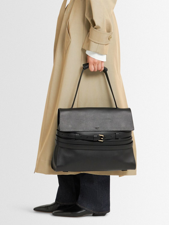 Moschino: Tie Me nappa leather tote bag - women_1 | Luisa Via Roma