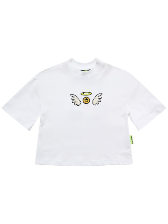 Barrow: Printed cotton jersey t-shirt - White - kids-boys_0 | Luisa Via Roma