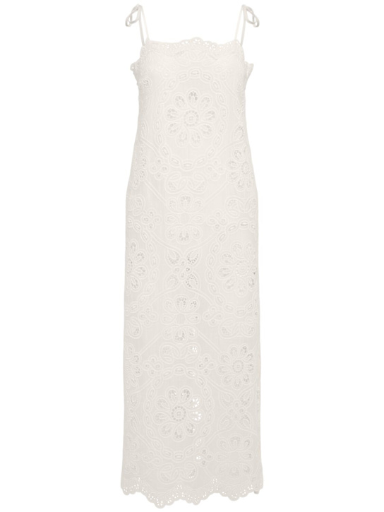 Zimmermann: Rhiannon embroidered midi dress - Ivory - women_0 | Luisa Via Roma