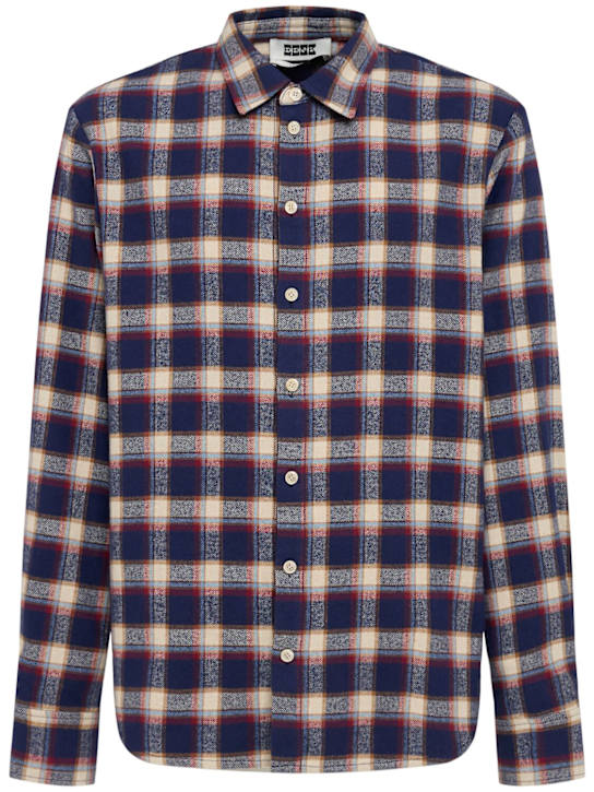 Eenk: Tailored checked cotton blend shirt - Multicolor - men_0 | Luisa Via Roma
