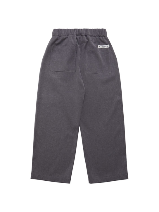 Laneus: Oversize flannel pants - Grey - kids-boys_1 | Luisa Via Roma