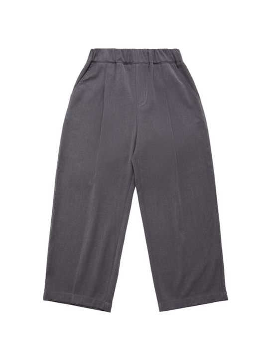 Laneus: Oversize flannel pants - Grey - kids-boys_0 | Luisa Via Roma