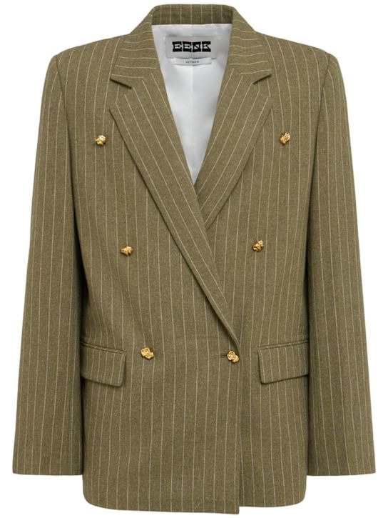 Eenk: Wool blend blazer - Khaki - men_0 | Luisa Via Roma