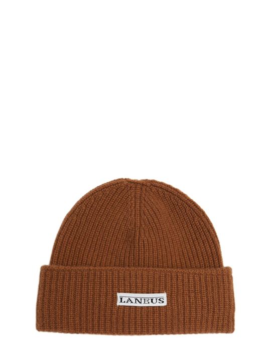 Laneus: Wool blend knit beanie - Brown - kids-boys_0 | Luisa Via Roma