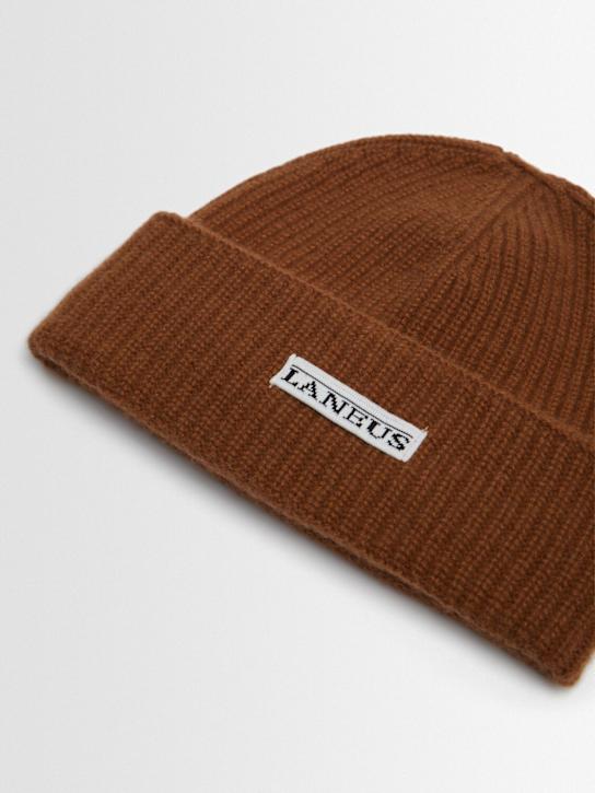 Laneus: Wool blend knit beanie - Brown - kids-boys_1 | Luisa Via Roma