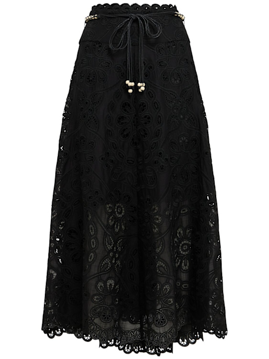 Zimmermann: Rhiannon embroidered midi skirt - women_0 | Luisa Via Roma