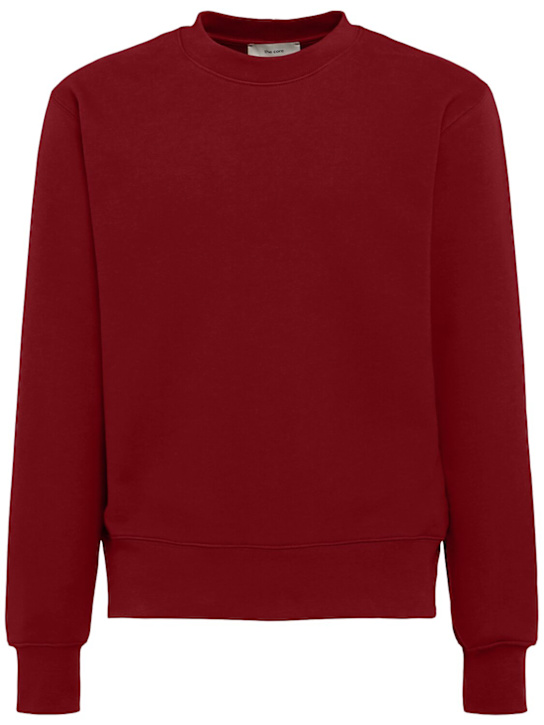 The Core: Sweat-shirt en coton à col rond - Rouge - men_0 | Luisa Via Roma