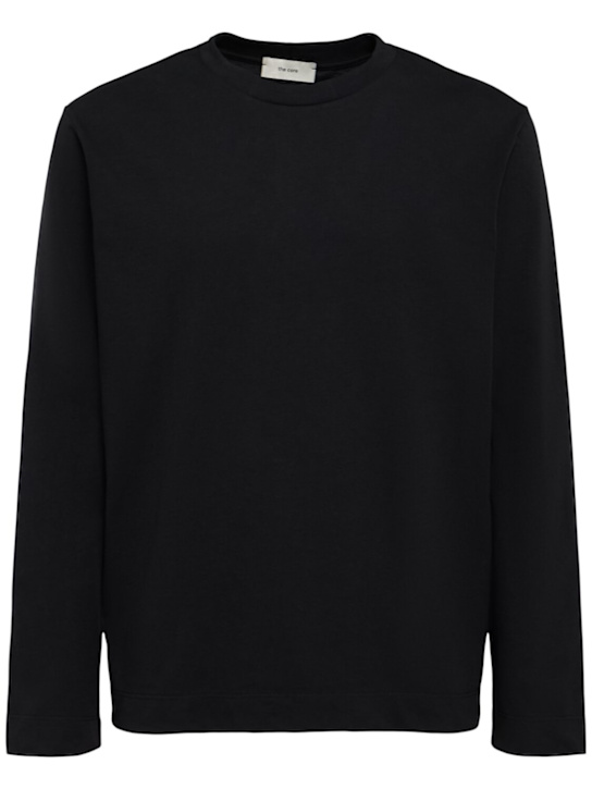 The Core: Long-sleeve cotton jersey t-shirt - Black - men_0 | Luisa Via Roma