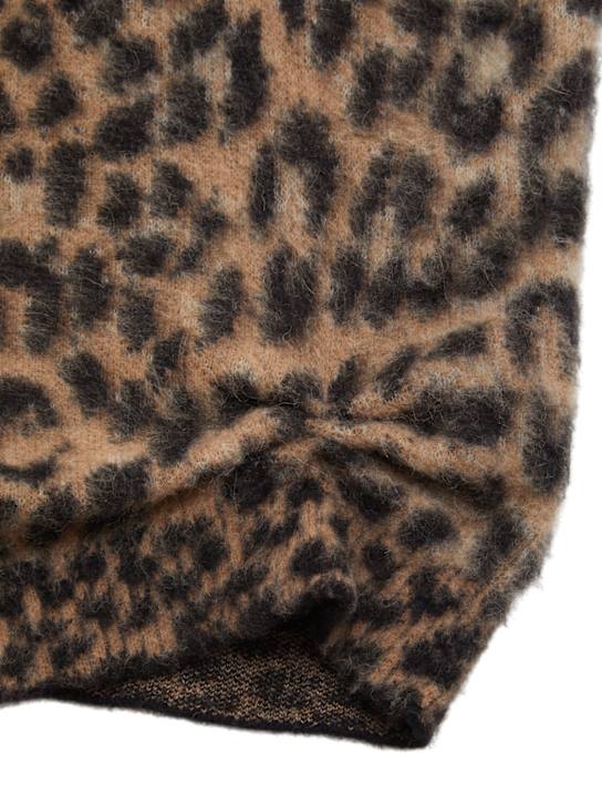 Laneus: Leopard print nylon blend knit dress - マルチカラー - kids-girls_1 | Luisa Via Roma