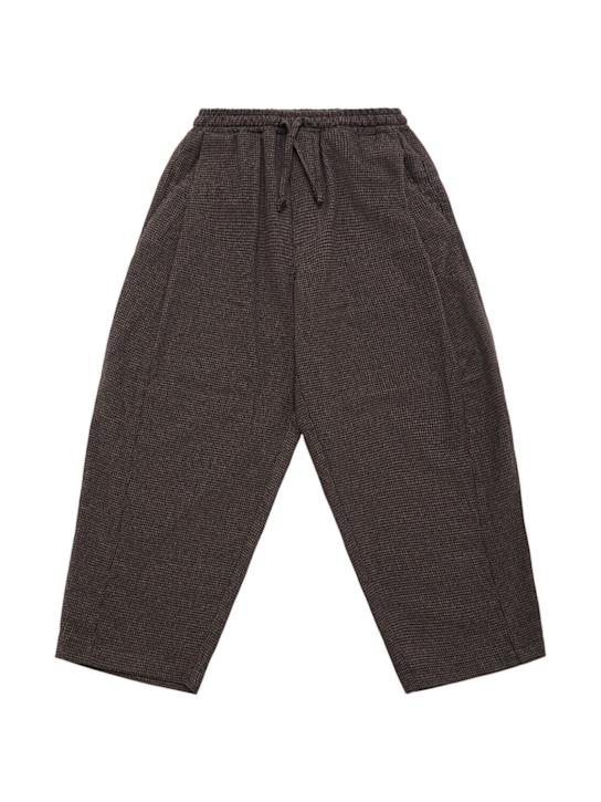 Laneus: Poly blend pants - Brown - kids-boys_0 | Luisa Via Roma