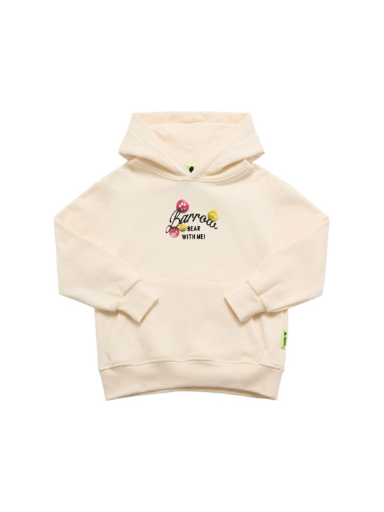 Barrow: Printed cotton hoodie - Off White - kids-boys_0 | Luisa Via Roma