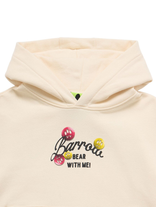 Barrow: Printed cotton hoodie - Off White - kids-boys_1 | Luisa Via Roma