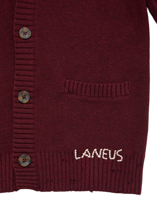 Laneus: Wool blend knit cardigan - ボルドー - kids-girls_1 | Luisa Via Roma