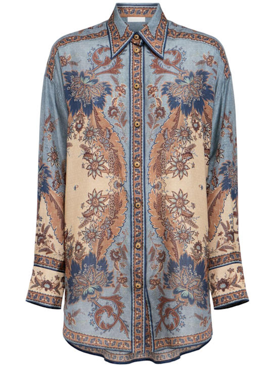 Zimmermann: Ascension silk manstyle shirt - women_0 | Luisa Via Roma