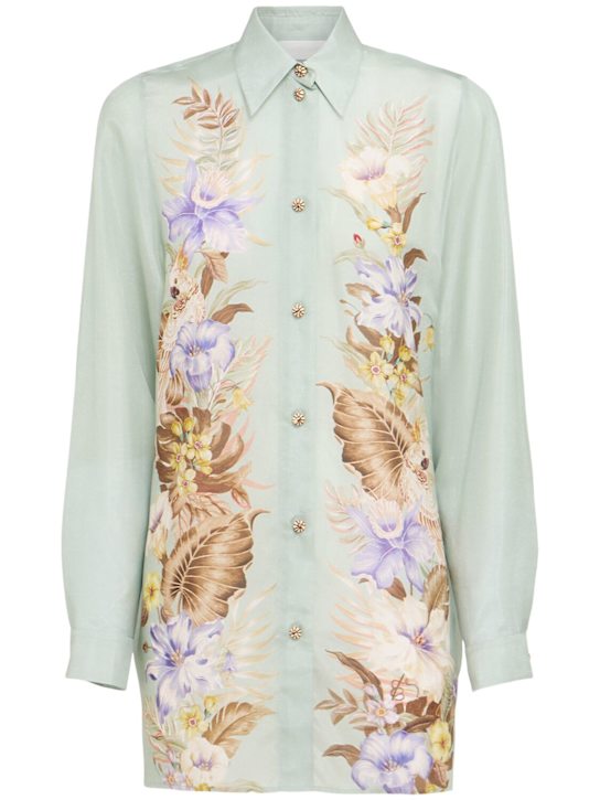 Zimmermann: Coco silk relaxed shirt - women_0 | Luisa Via Roma