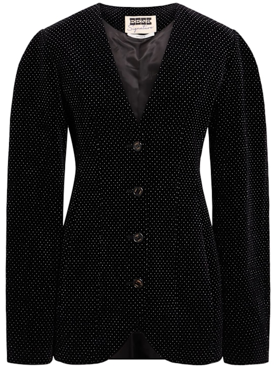 Eenk: Cotton blend hourglass blazer - Black - women_0 | Luisa Via Roma