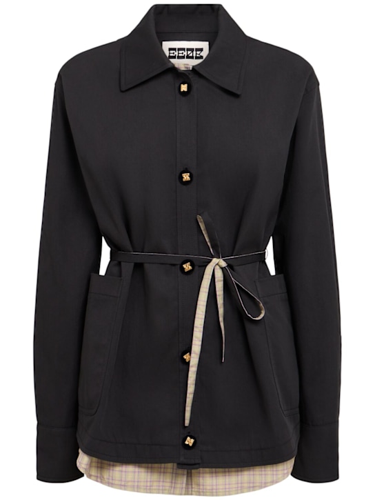 Eenk: Layered cotton blend jacket - Black - women_0 | Luisa Via Roma