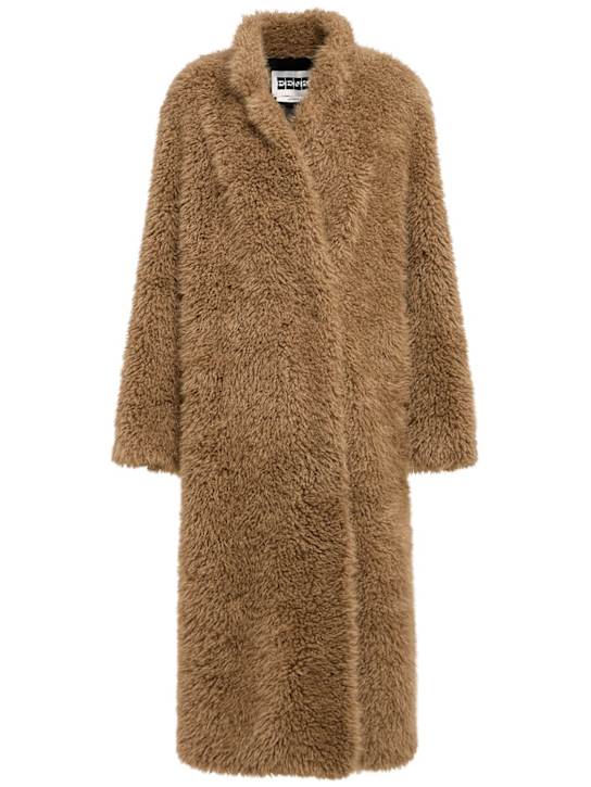 Eenk: Teddy long coat - Beige - women_0 | Luisa Via Roma