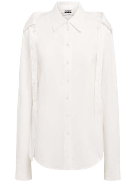 Eenk: Transformable cotton blend shirt - White - women_0 | Luisa Via Roma