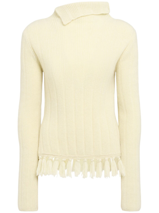 Eenk: Funnel neck wool blend sweater - White - women_0 | Luisa Via Roma