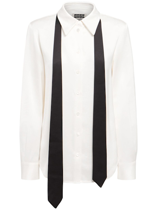 Eenk: Viscose blend long sleeve tie shirt - women_0 | Luisa Via Roma